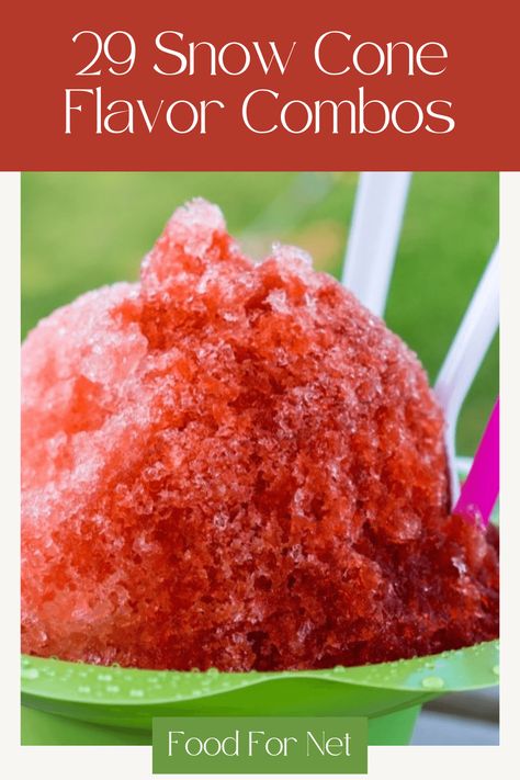 Snow cones can seem a bit boring at times, but they don't need to be. There are plenty of amazing flavors and flavor combinations. #snow #cone #frozen Snow Cone Cream Topping Recipe, Coconut Snow Cone Syrup Recipe, Sno Cone Flavor Combinations, Snowcone Flavor Combos, Gourmet Snow Cones, Snow Cone Flavors Combinations, Wedding Cake Snow Cone Syrup Recipe, Snowcone Recipes, Snow Cone Recipes