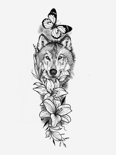 Arm Tattoos For Women Color, Wolf Tattoo Ideas For Women, Wolf Tattoos For Women, Cute Tattoo Ideas, Cowgirl Tattoos, Small Girly Tattoos, Wolf Tattoo Sleeve, Tattoos To Cover Scars, Realistic Tattoo Sleeve