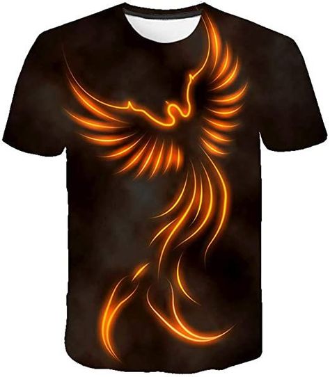 Cerbukt Men's Cool Novelty Phoenix Graphic 3D Printed T-Shirt Top Fashion Brands, Shop Top, Fashion Brands, Branded T Shirts, Phoenix, 3d Printing, Print T Shirt, Mens T, Fashion Branding