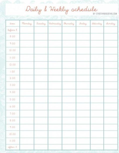 24 Hour Day Planner Bill Chart, Weekly Schedule Template, Class Schedule Template, Day Planner Template, Timetable Template, Weekly Schedule Printable, Daily Schedule Template, Daily Schedule Planner, Monthly Bill