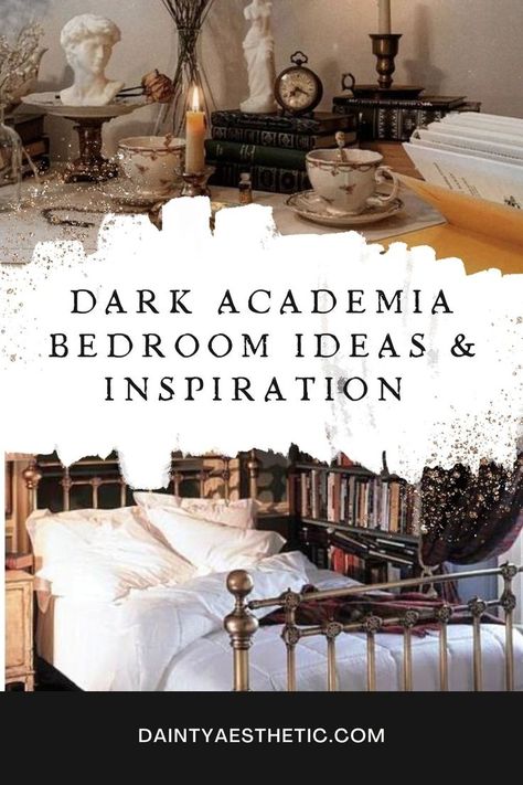 Dark Academia is all about creating a cozy and intellectual atmosphere, and there are so many unique items that you can incorporate into your bedroom to achieve this look and feel. In this blog post, we’ll be covering a variety of ideas for how you can transform your bedroom into a Dark Academia oasis. We’ll be discussing the importance of vintage items, lighting, music, and other unique touches that will help you create a space that is both stylish and inviting. Witchy Bedroom Ideas Cozy, Dark Academia Small Bedroom, Light Academia Aesthetic Bedroom, Dark Academia Bedroom Aesthetic, Academia Bedroom Aesthetic, Dark Academia Bedroom Decor, Bedroom Dark Academia, Academia Aesthetic Bedroom, Academia Bedroom Ideas