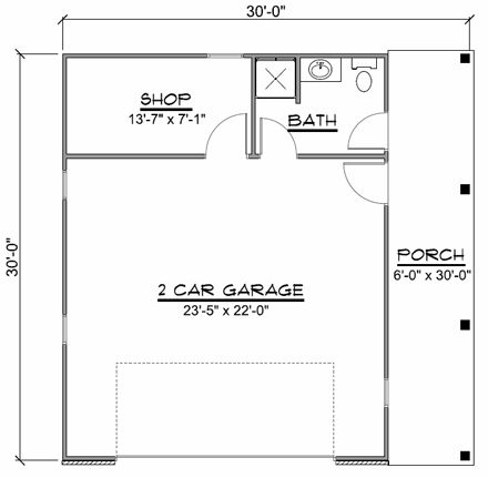 Garage Plan 50618 - 2 Car Garage Ranch Blueprints, Detached Garage Designs, Rv Garage Plans, 2 Car Garage Plans, Patio Stairs, Garage Plans Detached, Garage Apartment Plan, Plan Garage, Building A Garage