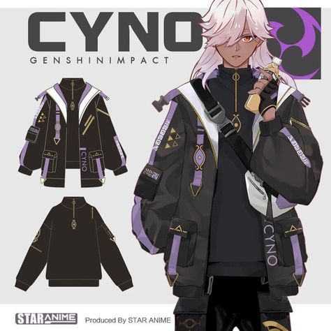 Xiao Streetwear Genshin, Genshin Impact Jacket, Anime With Hoodie, Oversized Jacket Drawing, Genshin Casual Clothes, Summer Outfits Drawing, Mens Clothing Styles Fall, Anime Clothes Outfits, Genshin Impact Clothes