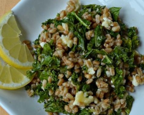 Warm Farro Spinach Feta Salad or Side Dish Recipe - Food.com Warm Farro Salad, Spinach Feta Salad, Farro Salad Recipes, Salad With Feta Cheese, Farro Recipes, Quinoa Kale, Feta Cheese Salad, Salad With Feta, Farro Salad