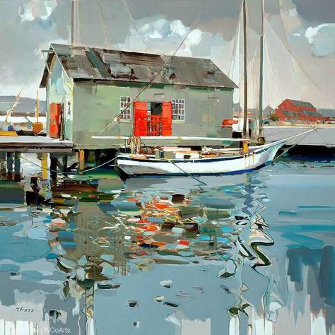 Josef Kote, Landscape Painting Tutorial, Boat Painting, Abstract Painters, Painting Gallery, Riveting, Abandoned Houses, Pictures To Paint, Source Of Inspiration