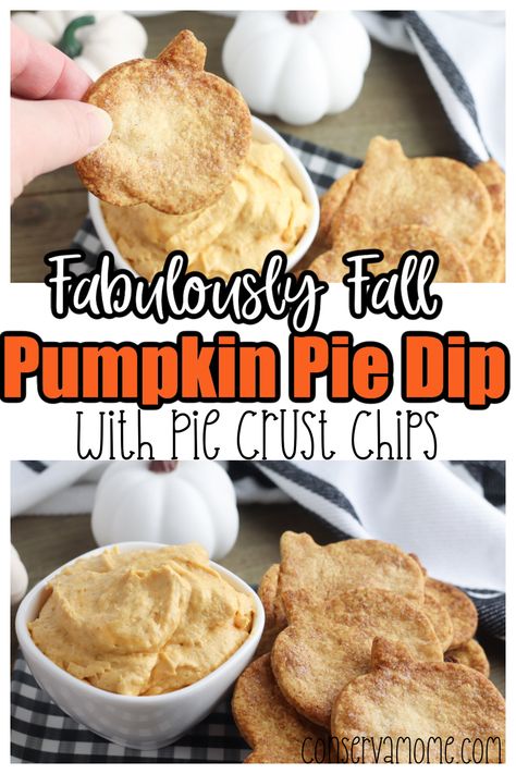 You're not going to want to miss out on this amazingly simple Pumpkin Pie Dip. It's not only full of that pumpkin flavor that we all love and enjoy but the pie crust chips put the look over the top! Literally the cutest (and tastiest) fall dip recipe, ever. Pie Crust Chips, Simple Pumpkin Pie, Pumpkin Pie Dip Recipe, Fall Dip, Pumpkin Shaped Cookies, Pumpkin Pie Dip, Pumpkin Recipes Dinner, Pumpkin Breakfast Recipes, Pie Dip