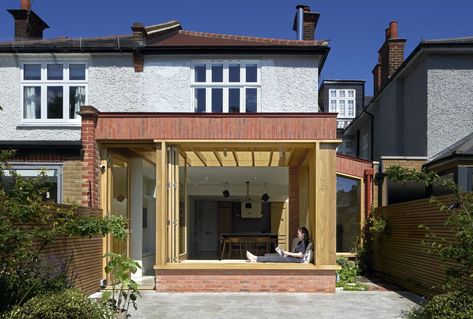 Semi Detached House Extension, Architecture Design Development, Rear Extension Ideas, Small House Extensions, Flat Roof Extension, Single Storey Extension, Oak House, Brick Cladding, Building Foundation