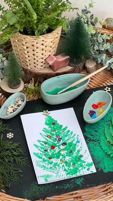 Christmas Crafts Early Years, Christmas Cards Eyfs, Christmas Early Years Activities, Loose Parts Christmas Tree, Reggio Holiday Activities, Nature Inspired Christmas Tree, Good Christmas Tree, Early Years Christmas Cards, Homemade Christmas Cards Ideas Creative