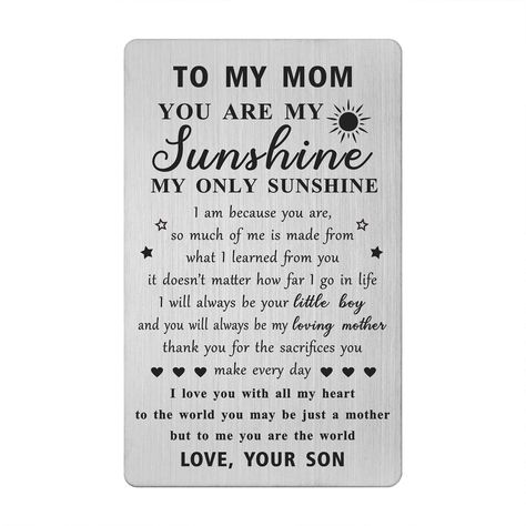 PRICES MAY VARY. Mothers day gifts from son - This mom insert card from son is a creative choice for any memorable day. It is also a great gift for mother to celebrate Mother's Day, birthday, bday, Christmas, Xmas, thanksgiving, easter, wedding day, and Valentine's day, new year. It is also suitable for sons who want to show their love by giving a gift to their mom. Mom Birthday Card from Son - No matter how old mom is, It will be a great birthday gift and Mother's Day gift for mom at 30, 40, 50 Birthday Cards For Mom From Daughter, Happy Mothers Day Gifts, Mom Birthday Quotes, Mom Poems, Easter Wedding, Meaningful Christmas, Birthday Cards For Son, Card For Mom, Creative Birthday Gifts