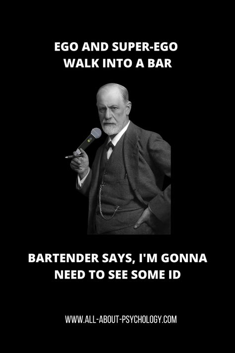 Sigmund Freud Telling a psychology joke! Psychology Humor Funny, Psychology Jokes Funny, Freud Memes Funny, Psychology Funny Quotes, Psychology Memes Humor, Psychology Memes Funny, Psychology Student Humor, Psychology Puns, Psychologist Humor