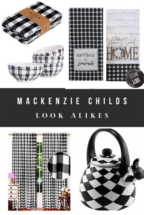 Mackenzie Child is such an elegant home decor brand, with the cutest kitchenware I have ever seen! Unfortunately, a simple bowl can cost over $100, and frankly, that is out of my budget. I love the buffalo plaid print for my kitchen, so I was determined to find some Mackenzie Childs dupes. And I did! I found the cheap Mackenzie Child inspired knock-offs that your will love! Buffalo Plaid Curtains, Kitchen Dishware, Mackenzie Childs Diy, Buffalo Plaid Blanket, Look Alikes, Chic Bedroom Design, Mackenzie Childs Inspired, Mckenzie And Childs, Plaid Curtains