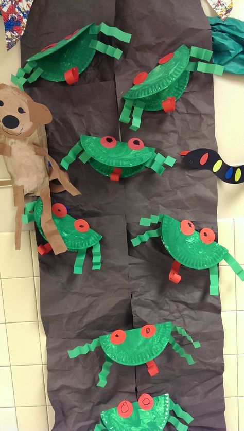 Red Eyed Tree Frogs Jungle Crafts For Preschoolers, Rainforest Crafts Preschool Jungle Theme, Rainforest Preschool Crafts, Jungle Preschool Activities Art Projects, Rain Forest Craft, Rainforest Crafts For Kids, Rain Forest Projects For Kids, Preschool Rainforest Activities, Rainforest Animals Crafts