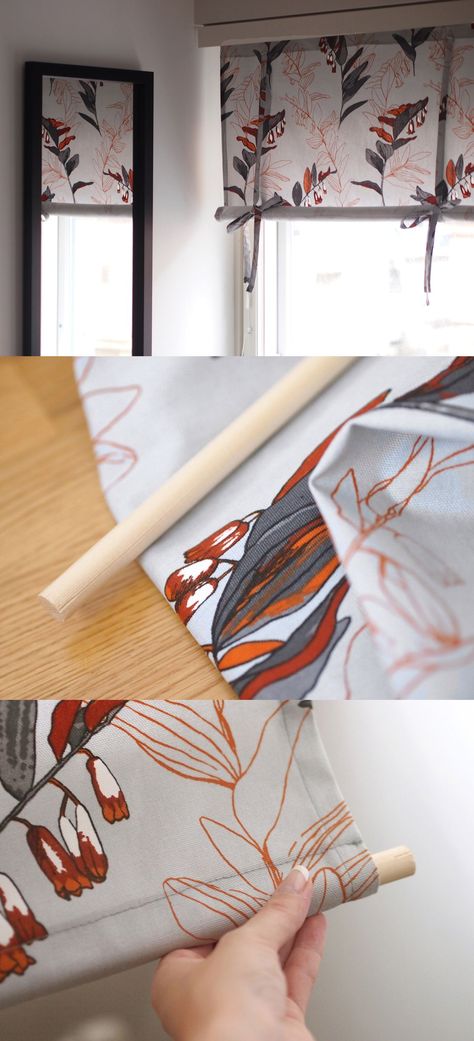 Diy Roll Up Curtains, Roll Up Curtains, Diy Roman Shades, Unique Curtains, Diy Bathroom Furniture, Pallet Furniture Living Room, Diy Furniture For Small Spaces, Diy Apartment Furniture, Dekorasi Kamar Tidur