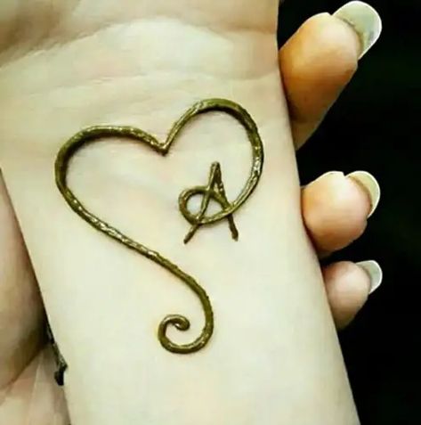 10 Unique A Letter Mehndi Designs With Pictures A Name Mehndi, A Letter Mehndi Design, Name Mehndi Design, Letter A, Mehndi Design, A Tattoo, A Name, A Letter, A Heart