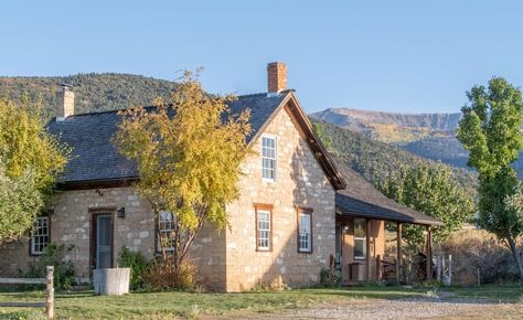 Circa 1900 Utah Pioneer Stone Farmhouse For Sale With 19 Acres, Barn, Bunkhouse, Views $1.5M - Country Life Dreams Barn Bunkhouse, Pioneer Farmhouse, Utah Farmhouse, Pioneer House, Life Dreams, Ranch Exterior, Stone Farmhouse, Spring City, Bunk House