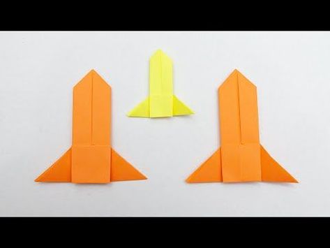 Origami Rocket, Rocket Paper, Make A Rocket, Paper Rocket, Paper Rockets, Rocket Craft, Easy Origami For Kids, Rockets For Kids, Paper Origami