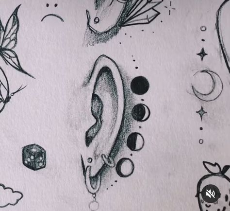 Nomad Tattoo, Moon Phases Tattoo, Tattoo Behind Ear, Getting A Tattoo, Dream Tattoos, Maximalism, Matching Tattoos, Tattoo Design Drawings, Design Drawings