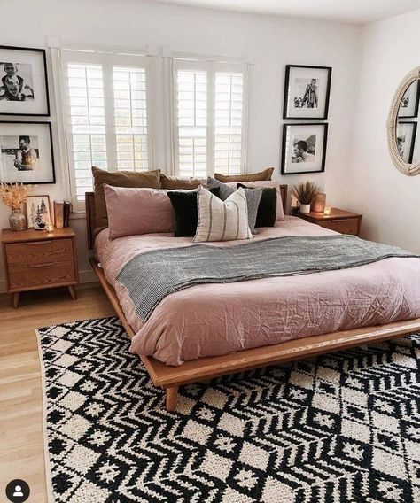 Casa Vintage, Boho Bedroom Decor, Home Design Decor, Boho Bedroom, Cheap Home Decor, Cozy Bedroom, Home Decor Bedroom, White Walls, Bedroom Makeover