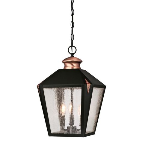 Darby Home Co Ibarra 3-Light Outdoor Hanging Lantern & Reviews | Wayfair Front Lighting, Garage Lights, Blue Green Paints, Copper Light, Outdoor Entryway, Valley Forge, Outdoor Hanging Lanterns, Favorite Paint Colors, Copper Accents