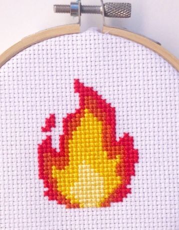 Flame Perler Bead Patterns, Fire Cross Stitch, Fire Badge, Crafts Sewing Projects, Pixel Crochet, Tapestry Crochet Patterns, Cross Stitch Heart, Fun Crochet Projects, Perler Bead Art