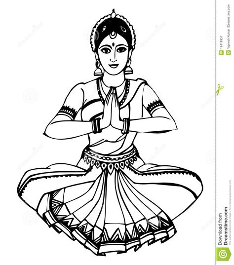 Odissi Dance Drawing, Dance Art Drawing, Bharat Natyam, Indian Drawing, Dancer Drawing, Bharatanatyam Poses, Dancing Drawings, Indian Classical Dance, Dancers Art