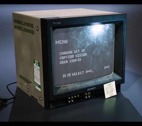 Sony CRT Monitor, Thomas Walker on ArtStation at https://www.artstation.com/artwork/58333J Crt Aesthetic, Retro Monitor, Crt Monitor, Crt Tv, Tech Aesthetic, Retro Gadgets, Game Props, Retro Videos, Old Computers