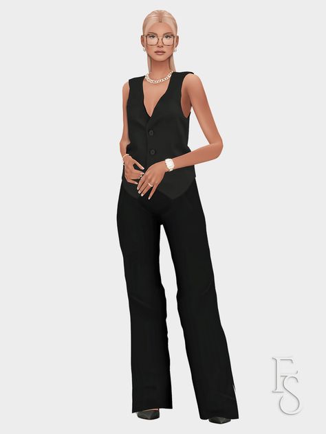 F a r f a l l a ☁️ — Women in Finance Lookbook 💼 01. Glasses | Dress |... Sims 4 Cc Office, Cc Sims 4 Vetement, Sims 4 Cc Dress, Sims Wardrobe, Women In Finance, Aesthetic Lookbook, Sims Lookbook, Sims Outfits, Gloves Dress