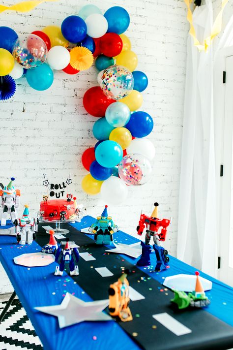 Trans4mer Birthday Ideas, Rescue Bot Birthday Party, Transformers Birthday Party Games, Rescue Bots Birthday Party Decorations, Transformers Birthday Centerpieces, Rescue Theme Birthday Party, Transformer Rescue Bots Birthday, Trans Four Mer Birthday, Birthday Party 4 Boy