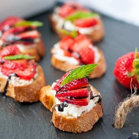 Appetizers Archives - Page 3 of 6 - Flavour and Savour Whipped Feta Crostini, Balsamic Crostini, Feta Crostini, Strawberry Appetizers, Summer Apps, Crostini Appetizer, Strawberry Feta, Crostini Recipe, Summer Appetizers Easy