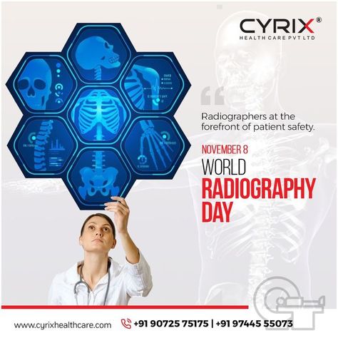 This World Radiography Day let us salute the radiographers who work for patient care and safety. www.cyrixhealthcare.com . . . . #radiographyday2022 #radiology #xrays #radiationsafety #radiation #cyrixhealthcare #cyrix #MRI #CT #MRIScan #CTScan #MedicalImaging #MRIMachines #DiagnosticImaging #Imaging #radiology #radiography #radioimaging #ComputedTomography #MagneticResonanceImaging #medicalscan World Radiography Day, Radiology Day, Radiography Day, Diagnostic Imaging, Mri Scan, Magnetic Resonance Imaging, Ct Scan, Medical Imaging, Patient Safety