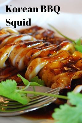 16. Korean BBQ Squid Squid Bbq Recipes, Bbq Squid Grilled Calamari, Korean Calamari Recipes, Asian Calamari Recipes, Baked Squid Recipes, Sotong Recipe, Grilled Calamari Recipes, Squid Recipes Asian, Korean Squid Recipe