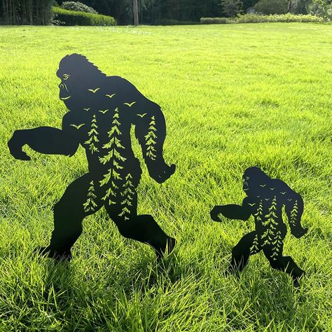 PRICES MAY VARY. Unique Bigfoot Garden Decor: Elevate your garden or yard with our eye-catching Bigfoot garden stakes. These Sasquatch-inspired decorations add a whimsical touch to your outdoor space, making it a standout attraction for guests and passersby. Perfect for Bigfoot Enthusiasts: Whether it's for men or women, our Bigfoot lawn ornaments make the ideal gift for any Sasquatch fan. Surprise your friends or family with these unique and fun garden art pieces that celebrate their love for t Fun Garden Art, Bigfoot Silhouette, Outdoor Garden Art, Sasquatch Gifts, Decorative Garden Stakes, Yard Ornaments, Yard Decorations, Lawn Ornaments, Legendary Creature