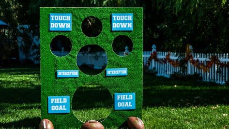 How To - DIY Football Toss | Hallmark Channel Toss Game Diy, Backyard Games Diy, Football Board Game, Diy Carnival Games, Carnival Ideas, Football Diy, Fun Outdoor Games, Family Festival, Football Decorations