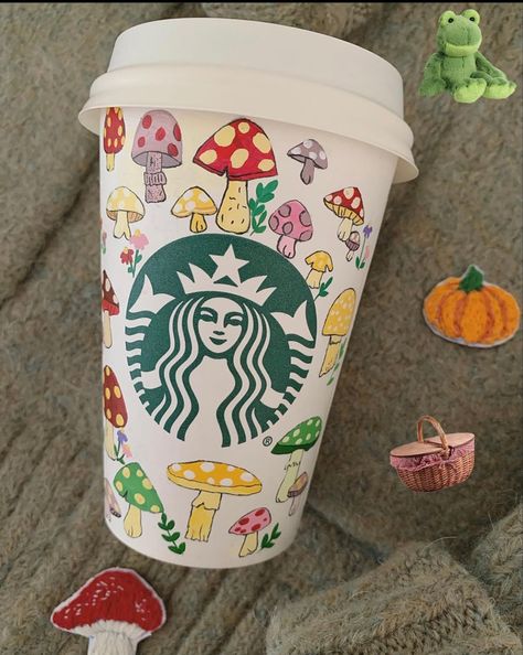 Starbucks Drawing, Starbucks Art, Starbucks Cup Art, Starbucks Coffee Cup, Christmas Gingerbread House, Cup Art, White Cups, Anime Akatsuki, Starbucks Cup