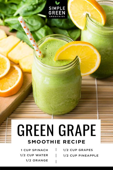 This grape smoothie is the perfect recipe for boosting your immune system and losing weight naturally with affordable ingredients. Green Grape Smoothie, Green Grapes Smoothie, Grape Smoothie, Easy Green Smoothie, Green Grape, Smoothie Ingredients, Green Grapes, Healthy Smoothie, Simple Green