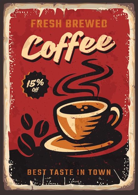 About Coffee, Card Banner, Poster Invitation, Cartoon Clip Art, Vintage Poster, Premium Design, Textures Patterns, Image Illustration, Presentation Templates