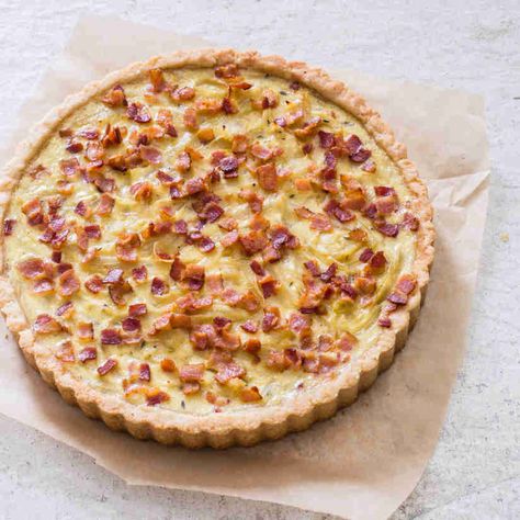 French Onion and Bacon Tart | America's Test Kitchen Bacon Tart, Donut Toppings, Onion Tart, Cookie Toppings, Savory Foods, Illustrated Magazine, Savory Pies, America's Test Kitchen Recipes, Egg Dishes