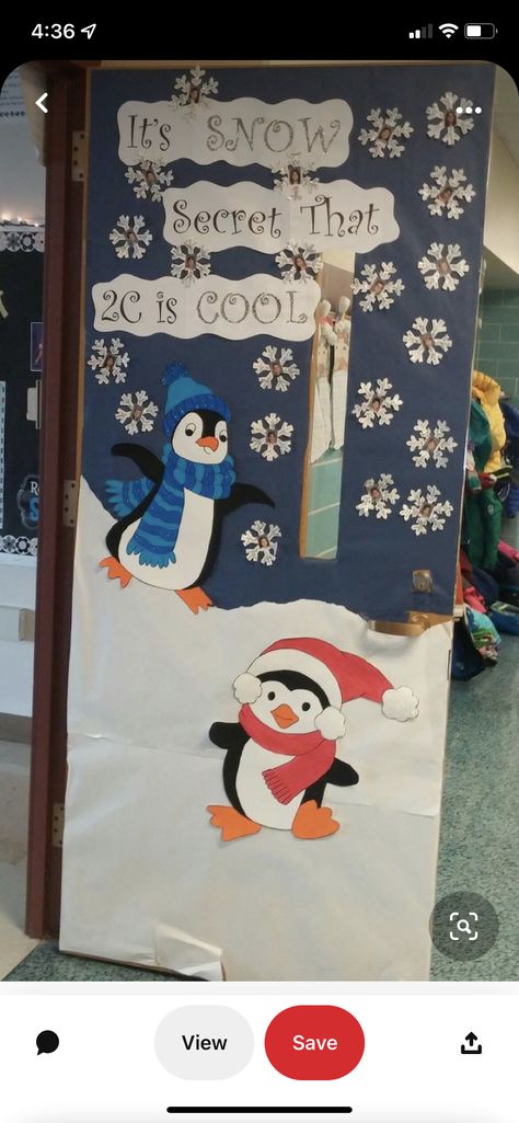 Penguin Classroom Door Ideas, Penguin Door Decorations For School, Penguin Classroom Door, Classroom Door Christmas, Penguin Preschool, Classroom Door Ideas, Turkey Handprint Craft, Preschool Door, Door Decorations Classroom Christmas