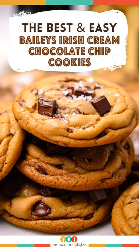 Baileys Irish Cream Choc Chip Cookies, Baileys Irish Cream Chocolate Chip Cookies Recipe, Bailey’s Irish Cream Chocolate Chip Cookies, Baileys Chocolate Chip Cookies, Baileys Irish Cream Cookies, Baileys Cookies Recipe, Irish Cream Cookies, Boozy Cookies, Baileys Cookies