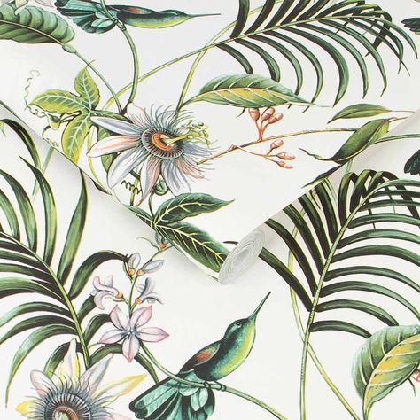 Country Market, Bohemian Wallpaper, Paradise Wallpaper, Chinoiserie Wallpaper, Inspire Me Home Decor, Tropical Wallpaper, How To Make Paper Flowers, Tropical Foliage, Botanical Wallpaper