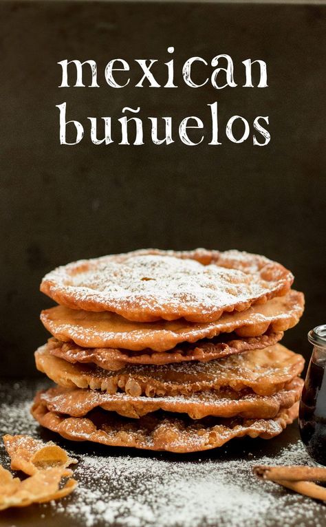 Mexican Banuelos with a Spiced Brown Sugar Syrup Mexican Cookies, Egg Butter, Mexican Sweets, Mexican Pastries, Mexican Desserts, Mexican Treats, Mexican Sweet Breads, Coconut Dessert, Brown Sugar Syrup