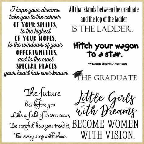 Send Off Quotes, Class Of 2024 Quotes, Year Checklist, Senior Invitations, Gifts For Graduates, Graduation Clip Art, Graduation Poems, Graduation Words, Elementary Graduation