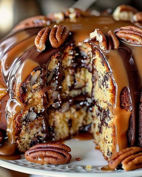 Avani Recipes | Indulge in a Decadent German Chocolate Pecan Pound Cake Delight | Facebook Avani Recipes, Pecan Bundt Cake, Pecan Pound Cake, Chocolate Pecan, Types Of Cakes, German Chocolate, Food Travel, Bundt Cake, Pound Cake