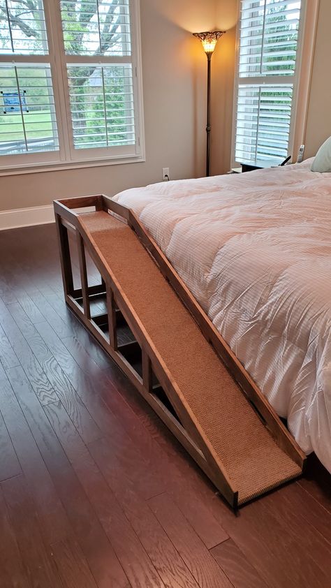 Bed Extension For Dog With Ramp, Dog Ramps For Bed, Diy Dog Ramp For Bed, Dog Stairs Diy, House Animal Crossing, Dog Bed Ramp, Diy Dog Ramp, Pet Stairs For Bed, Dog Ramp Diy