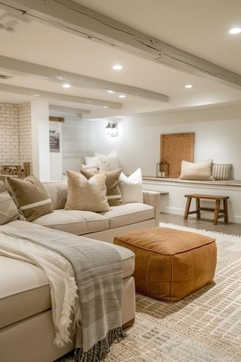 5 Tips for Choosing the Best Basement Paint Colors Basement Wall Colors, Basement Living Space, Benjamin Moore Cloud White, Basement Paint, Basement Paint Colors, Basement Painting, Choosing Paint Colours, Porch Windows, Basement Inspiration