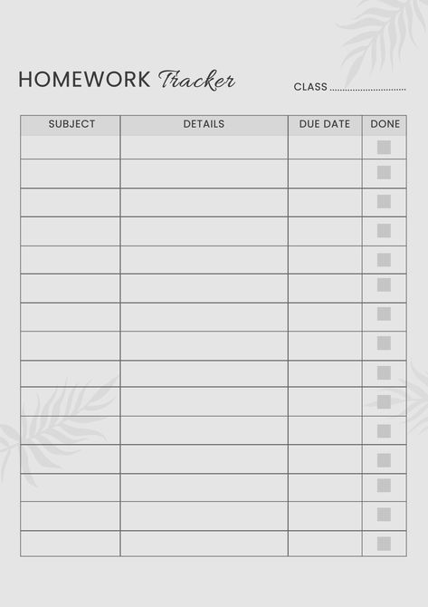 Integrate the Homework Tracker Printable with your schedule to optimize your time management. Allocate dedicated study periods for each assignment, ensuring that you have the necessary focus and concentration to excel in your homework. Tailor the tracker to your specific needs with customizable sections and categories. Visit www.theprintables.in and get more fun printables for free! Grade Motivation, Homework Chart, Homework Tracker, Year In Pixels, Study Planner Printable, Digital Notes, Focus And Concentration, Fun Printables, Tracker Printable