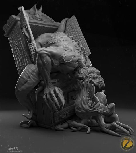 Mimic Monster, The Mimic, Dnd Miniatures, Dungeons And Dragons Homebrew, Art Station, Monster Design, Nerd Stuff, 2d Art, Character Modeling