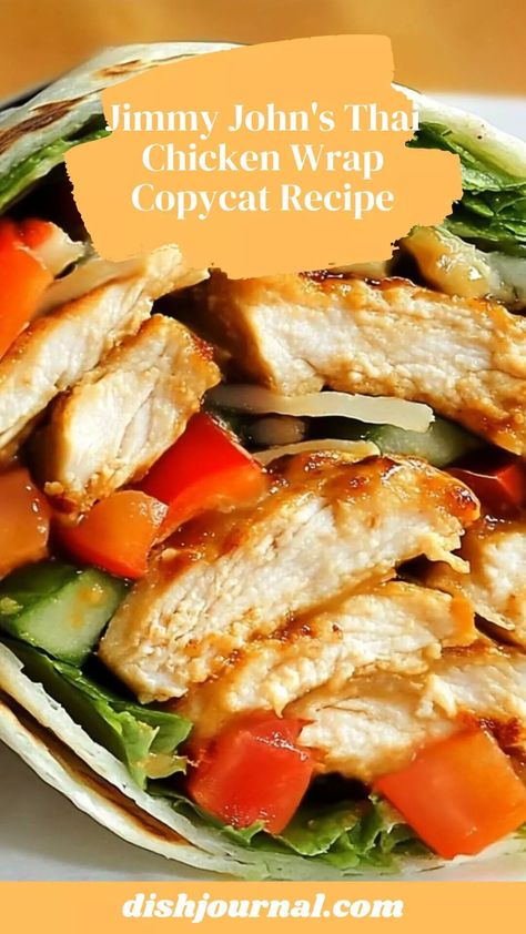 Jimmy John’s Thai Chicken Wrap Copycat Recipe – Dish Journal Jimmy Johns Thai Chicken Wrap, Thai Chicken Wraps, Chicken Wrap Recipe, Avocado Spread, Chicken Wrap Recipes, Jimmy Johns, Wrap Recipe, Chicken Wrap, Broccoli Slaw