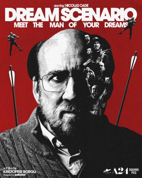 DREAM SCENARIO (2023) poster  design by Christian Niemann Dream Scenario Movie, 2023 Poster Design, Dream Scenario, Nicolas Cage Movies, 2023 Poster, Creative Poster, Horror Movie Posters, Nicolas Cage, Horror Movie