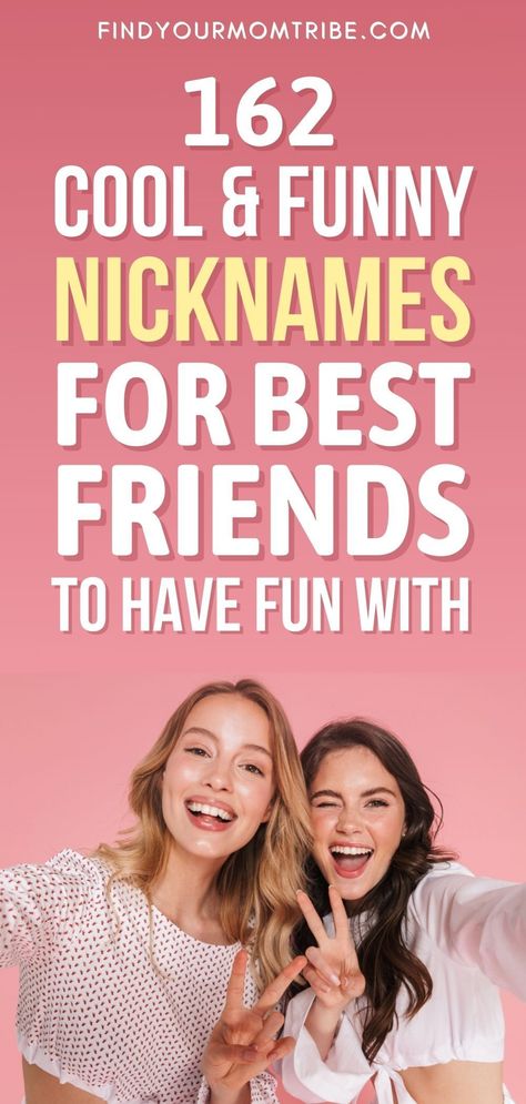 There are so many nicknames for best friends out there to choose from. See what some of the most popular ones are right here. Funny Name For Best Friend, Nicknames For Best Friends Funny, Funny Nicknames For Friends Hilarious, Matching Nicknames For Best Friends, Duo Names For Best Friends, Nicknames For Coworkers, Funny Contact Names For Best Friend, Best Friend Name Ideas, Best Friend Nicknames